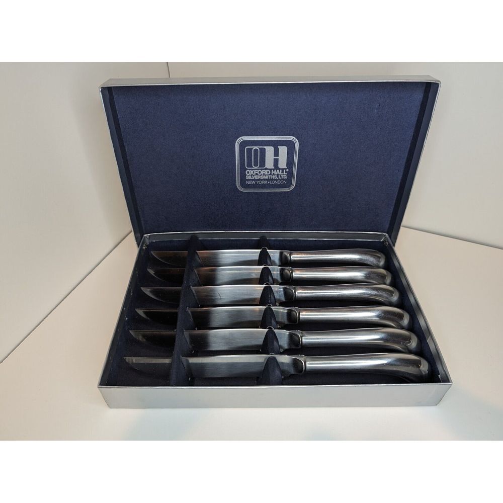 Oxford Hall Silversmiths Set Of 6 Stainless Steel Japan‎ Knifes